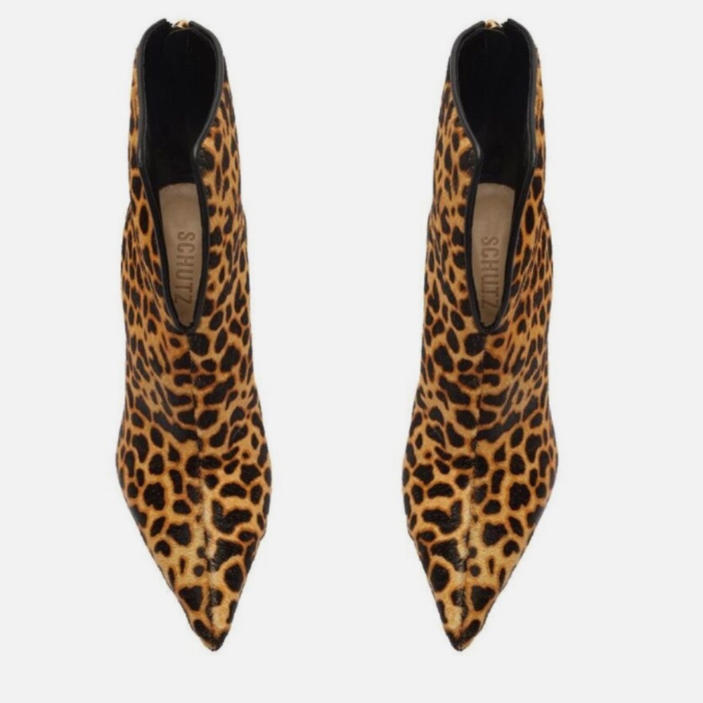 NEW SCHUTZ LEOPARD STILETTO HEEL BOOTIES SIZE 6.5 SOLD OUT ONLINE & STORES - Picture 3 of 3
